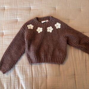 Zara Kids Brown Floral Sweater